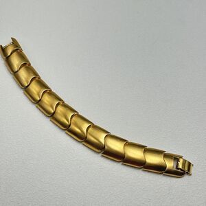 Vintage Givenchy Chunky Link Bracelet 8.5" Gold Tone Matte Finish Signed